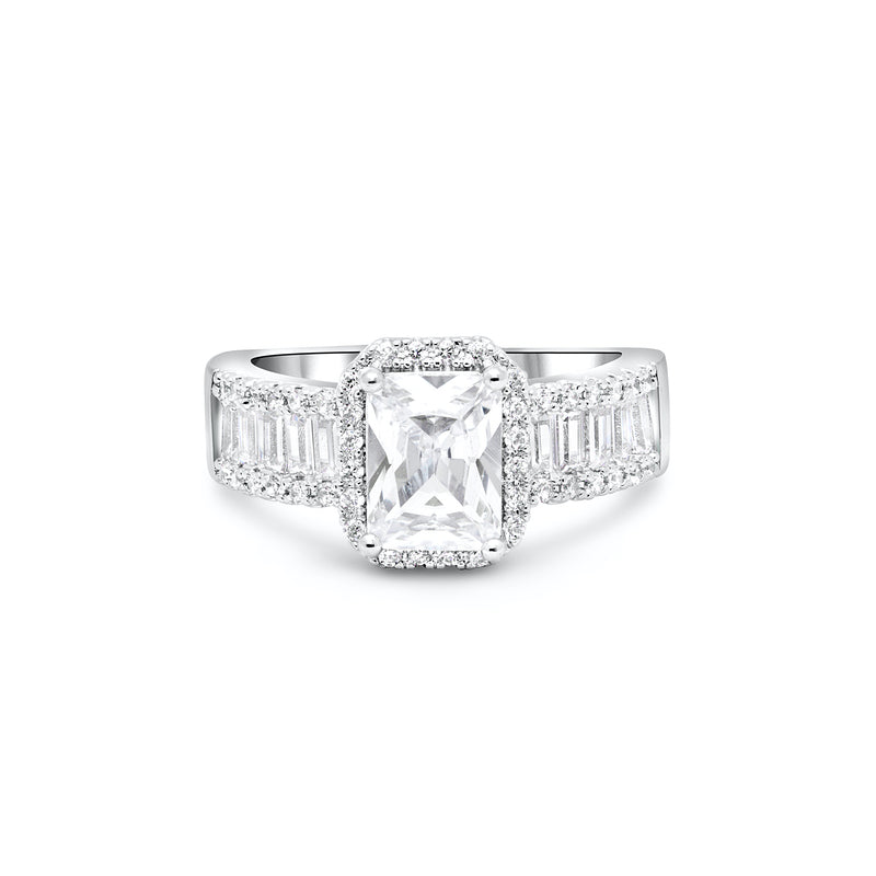 Rectangular-Cut Engagement Ring – Piks Jewels