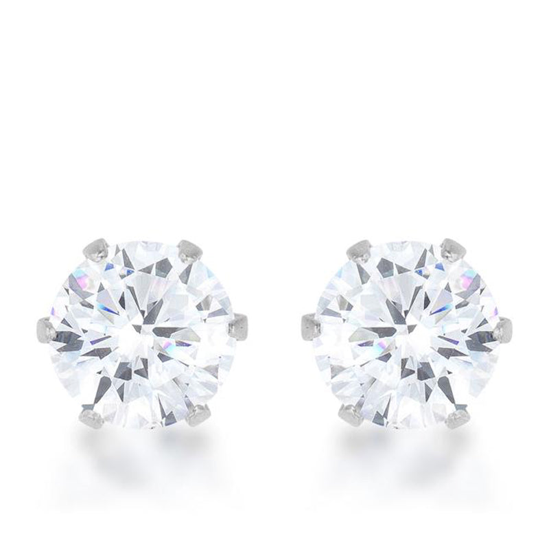 Reign Stud Earrings, Silver