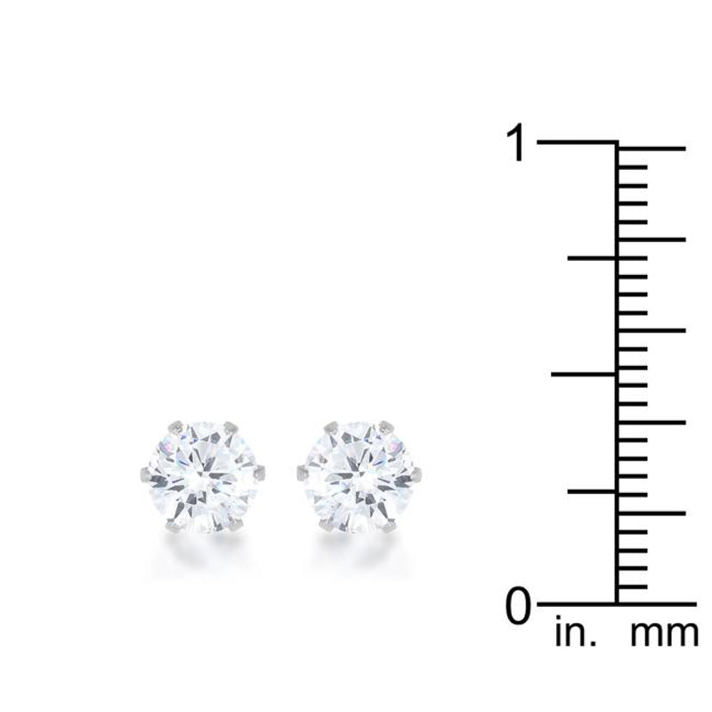 Reign Stud Earrings, Silver