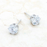 Reign Stud Earrings, Silver