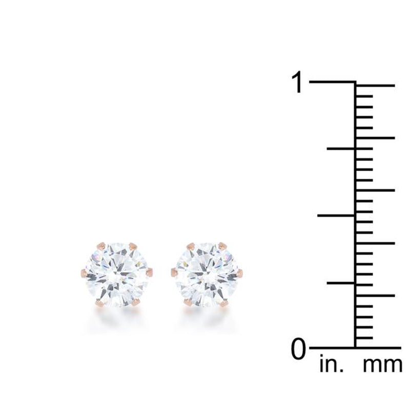 Reign Stud Earrings, Rose Gold