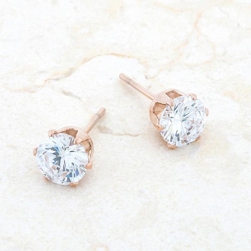 Reign Stud Earrings, Rose Gold