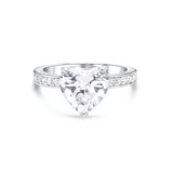 Silver Heart-Cut Engagement Ring