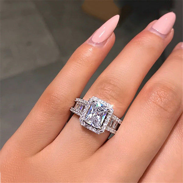 Rectangular-Cut Engagement Ring