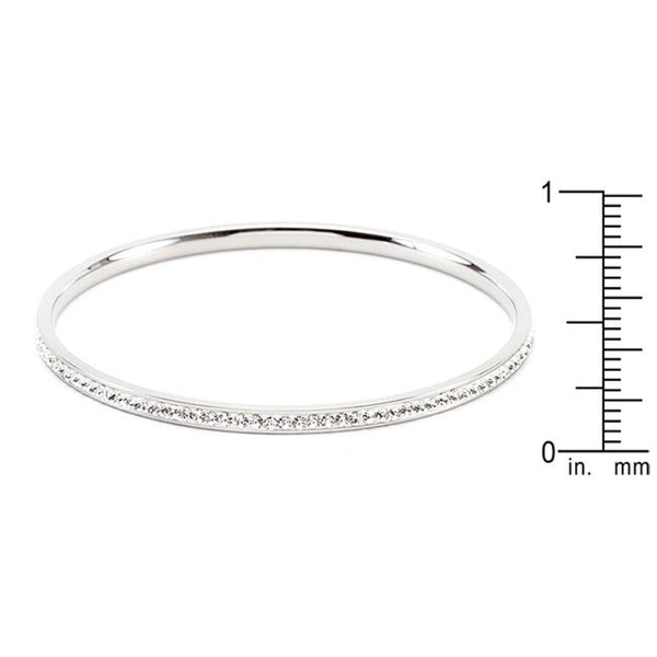 Crystal Bangle, Silver