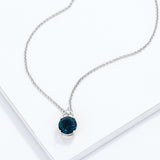 Simple Round Blue Green Pendant Necklace