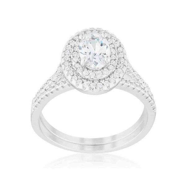 Aurora Oval Engagement Ring Set