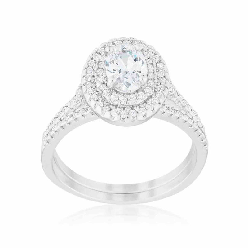 Aurora Oval Engagement Ring Set