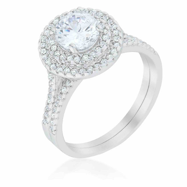 Jasmine Round Engagement Ring Set