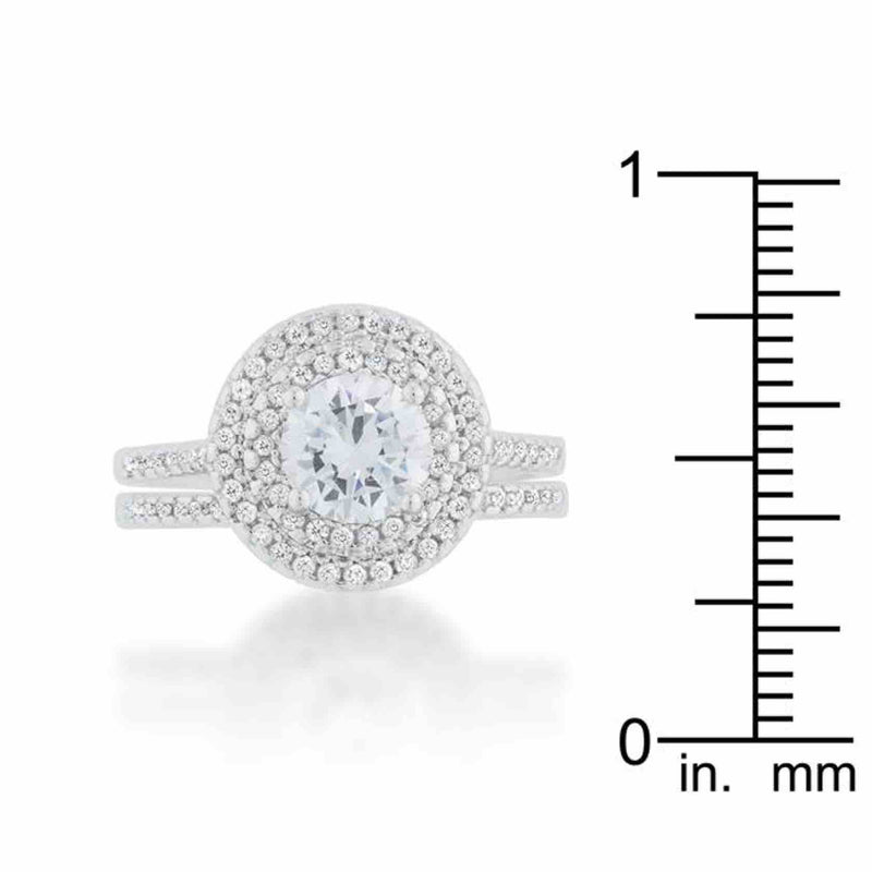 Jasmine Round Engagement Ring Set