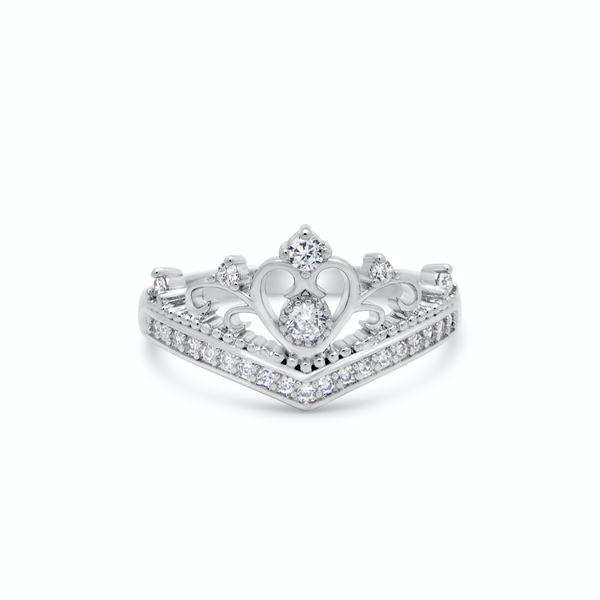 Enchanted Princess Tiara Crown Heart Ring