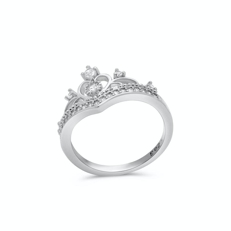 Enchanted Princess Tiara Crown Heart Ring