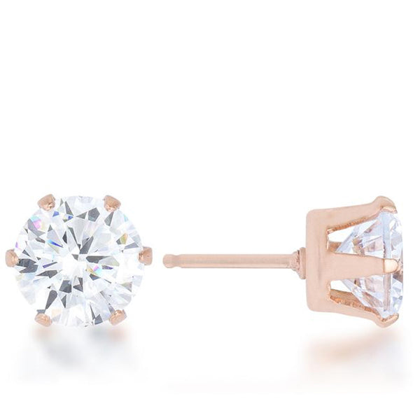 Reign Stud Earrings, Rose Gold